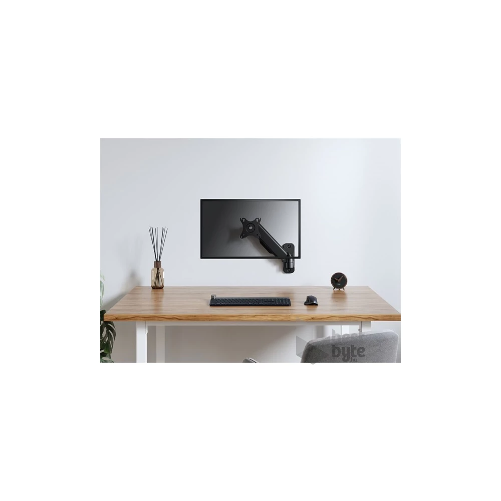 Equip 650136 17"-32",1 monitor, dönthető, forgatható, állítható magasság, Max.: 9kg, fekete fali monitor tartó konzol
