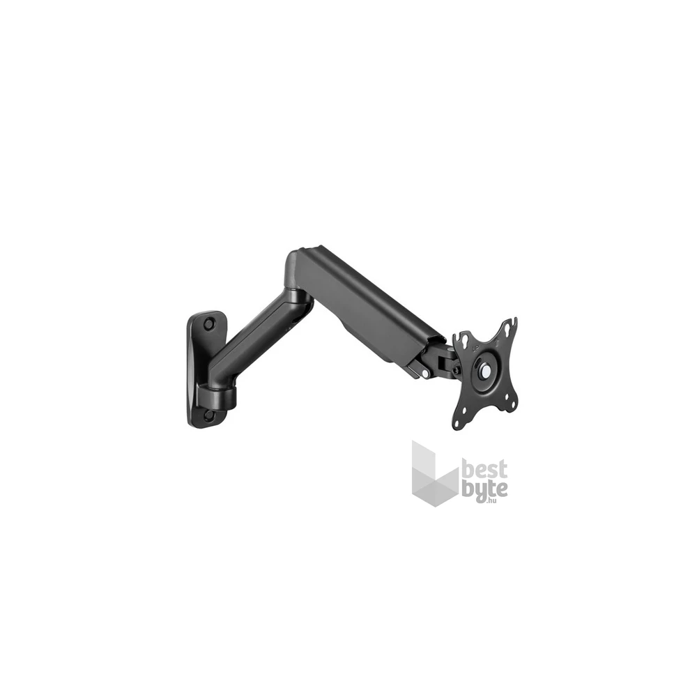 Equip 650137 17"-32",1 monitor, dönthető, forgatható, állítható magasság, Max.: 9kg, fekete fali monitor tartó konzol