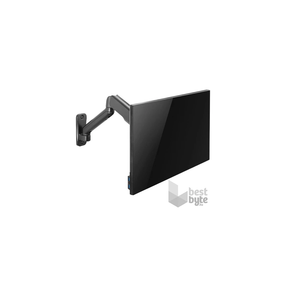 Equip 650137 17"-32",1 monitor, dönthető, forgatható, állítható magasság, Max.: 9kg, fekete fali monitor tartó konzol