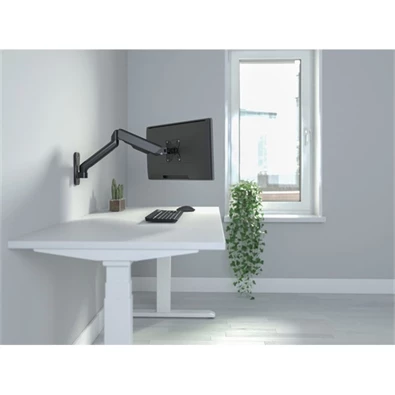 Equip 650137 17"-32",1 monitor, dönthető, forgatható, állítható magasság, Max.: 9kg, fekete fali monitor tartó konzol