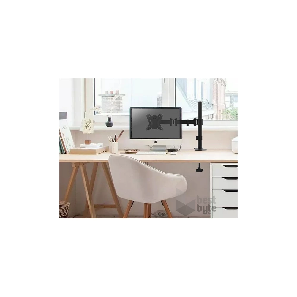 Equip 650151 13"-32" forgatható, dönthető fekete asztali monitor konzol