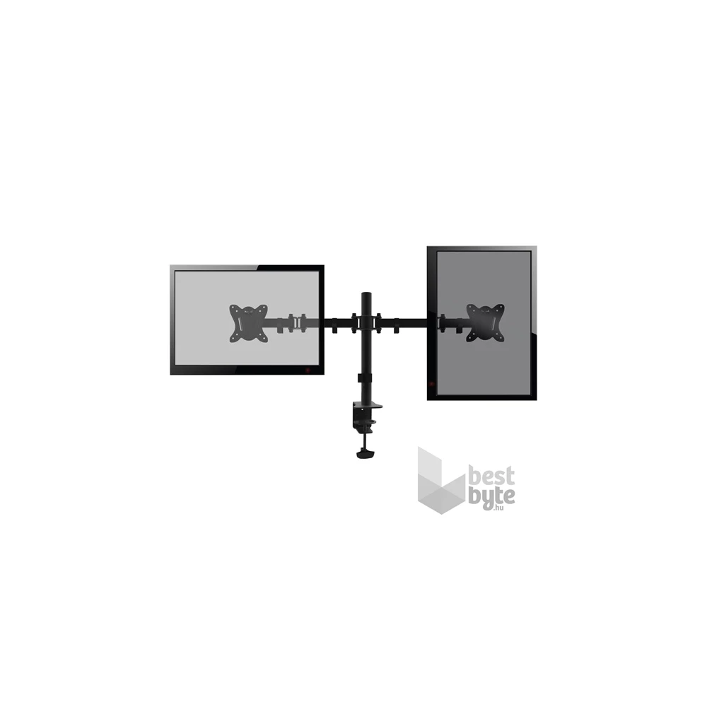 Equip 650152 13"-27" forgatható, dönthető fekete dual asztali monitor konzol