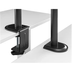 Equip 650157 13"-27", 2 monitor, dönthető, forgatható, állítható magasság, Max.:2x9kg, fekete asztali monitor tartó