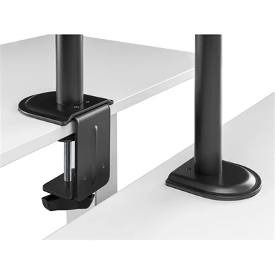 Equip 650157 13"-27", 2 monitor, dönthető, forgatható, állítható magasság, Max.:2x9kg, fekete asztali monitor tartó