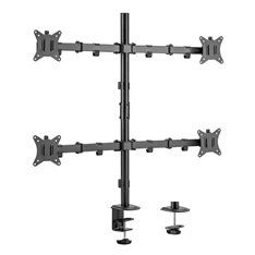 Equip 650159 13"-27", 4 monitor, dönthető, forgatható, állítható magasság, Max.:4x9kg, fekete asztali monitor tartó