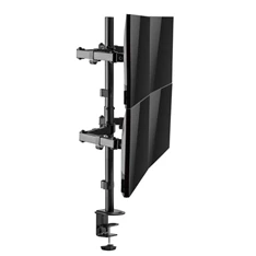 Equip 650159 13"-27", 4 monitor, dönthető, forgatható, állítható magasság, Max.:4x9kg, fekete asztali monitor tartó