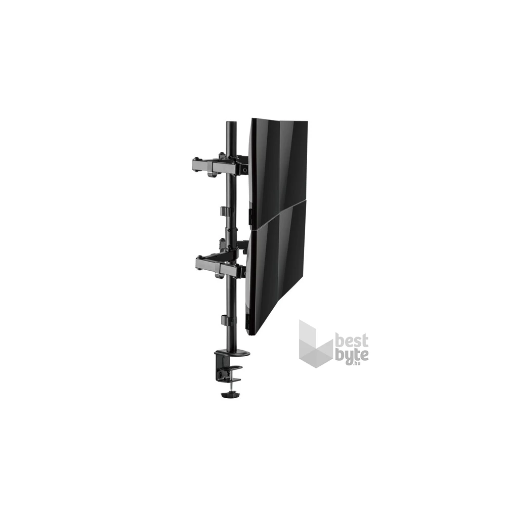 Equip 650159 13"-27", 4 monitor, dönthető, forgatható, állítható magasság, Max.:4x9kg, fekete asztali monitor tartó