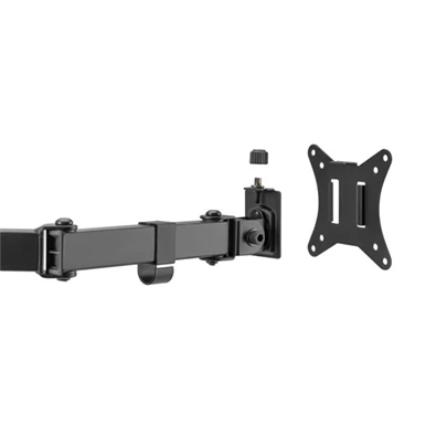 Equip 650159 13"-27", 4 monitor, dönthető, forgatható, állítható magasság, Max.:4x9kg, fekete asztali monitor tartó