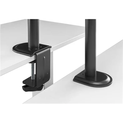 Equip 650159 13"-27", 4 monitor, dönthető, forgatható, állítható magasság, Max.:4x9kg, fekete asztali monitor tartó