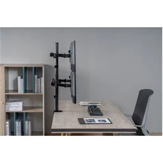 Equip 650159 13"-27", 4 monitor, dönthető, forgatható, állítható magasság, Max.:4x9kg, fekete asztali monitor tartó