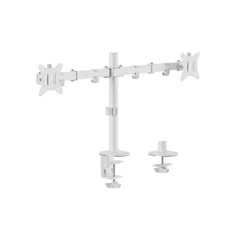 Equip 650167 13"-27" Dual dönthető, forgatható fehér asztali monitor tartó konzol