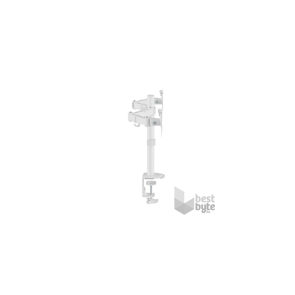 Equip 650167 13"-27" Dual dönthető, forgatható fehér asztali monitor tartó konzol