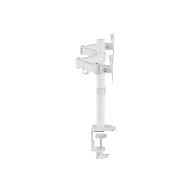 Equip 650167 13"-27" Dual dönthető, forgatható fehér asztali monitor tartó konzol