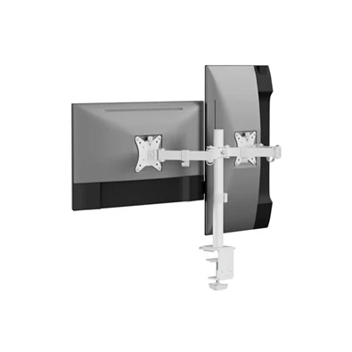 Equip 650167 13"-27" Dual dönthető, forgatható fehér asztali monitor tartó konzol