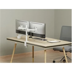 Equip 650167 13"-27" Dual dönthető, forgatható fehér asztali monitor tartó konzol