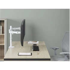Equip 650167 13"-27" Dual dönthető, forgatható fehér asztali monitor tartó konzol