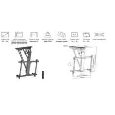 Equip 650321 32"-70" motoros, dönthető fekete mennyezeti TV konzol
