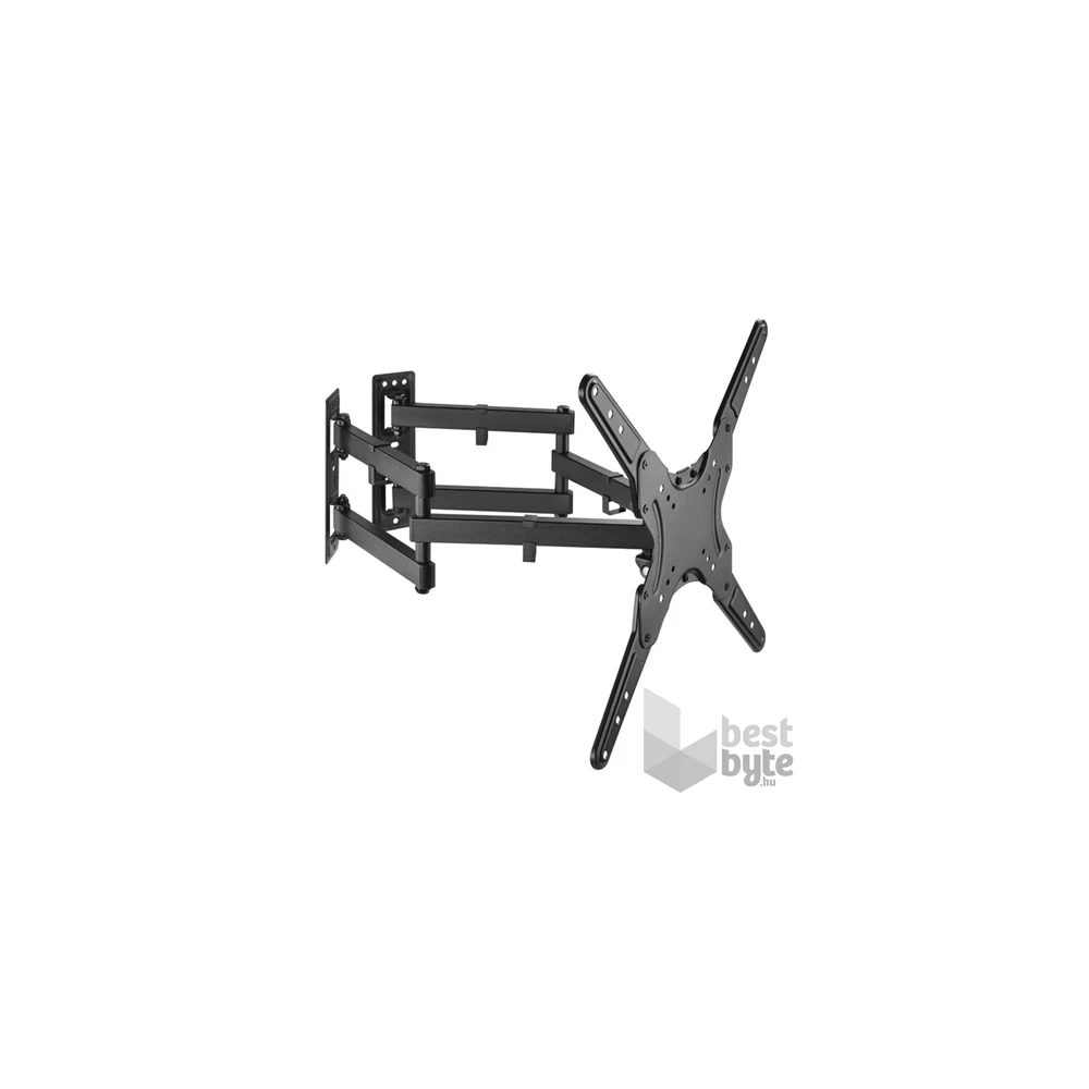 Equip 650328 23"-55" dönthető, forgatható fekete fali sarok TV konzol