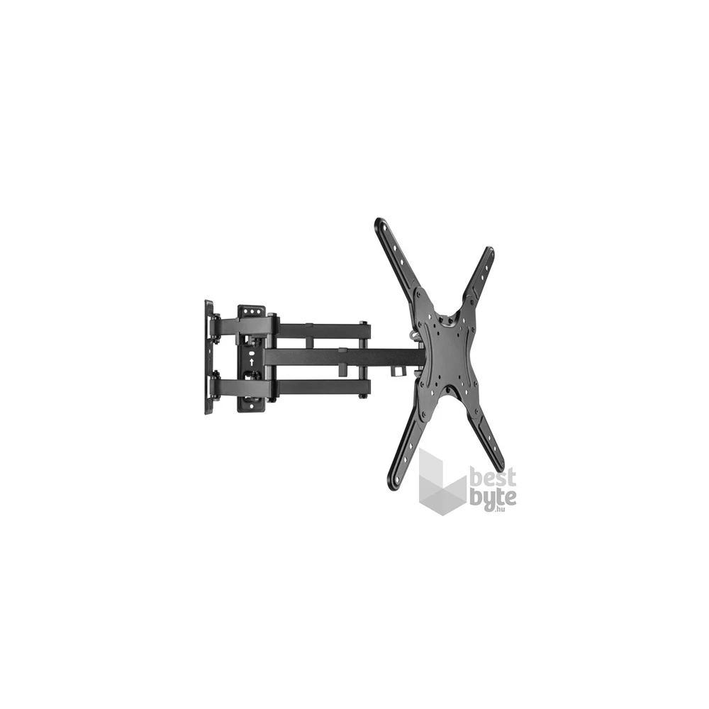 Equip 650328 23"-55" dönthető, forgatható fekete fali sarok TV konzol