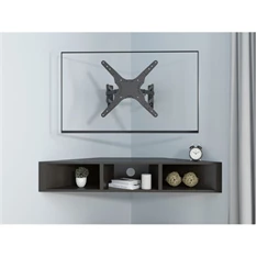 Equip 650328 23"-55" dönthető, forgatható fekete fali sarok TV konzol