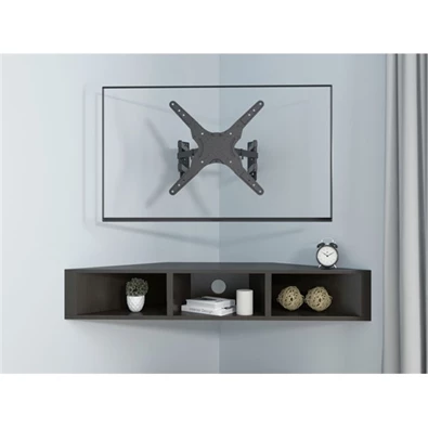 Equip 650328 23"-55" dönthető, forgatható fekete fali sarok TV konzol