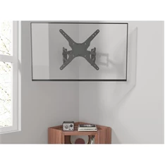 Equip 650328 23"-55" dönthető, forgatható fekete fali sarok TV konzol