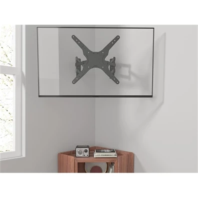 Equip 650328 23"-55" dönthető, forgatható fekete fali sarok TV konzol