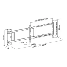 Equip 650336 32"-75" motoros max. 50kg fekete fali TV konzol