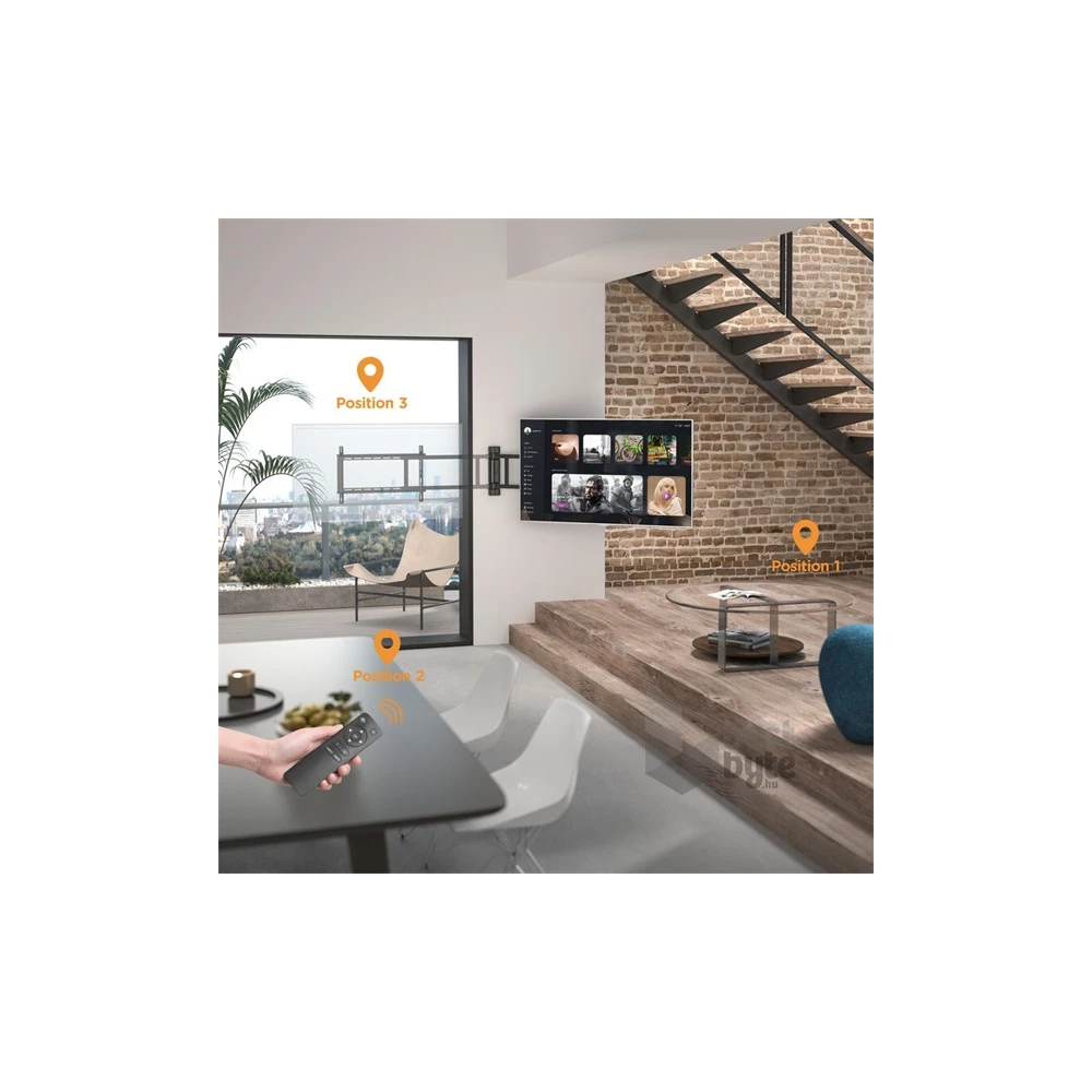 Equip 650336 32"-75" motoros max. 50kg fekete fali TV konzol