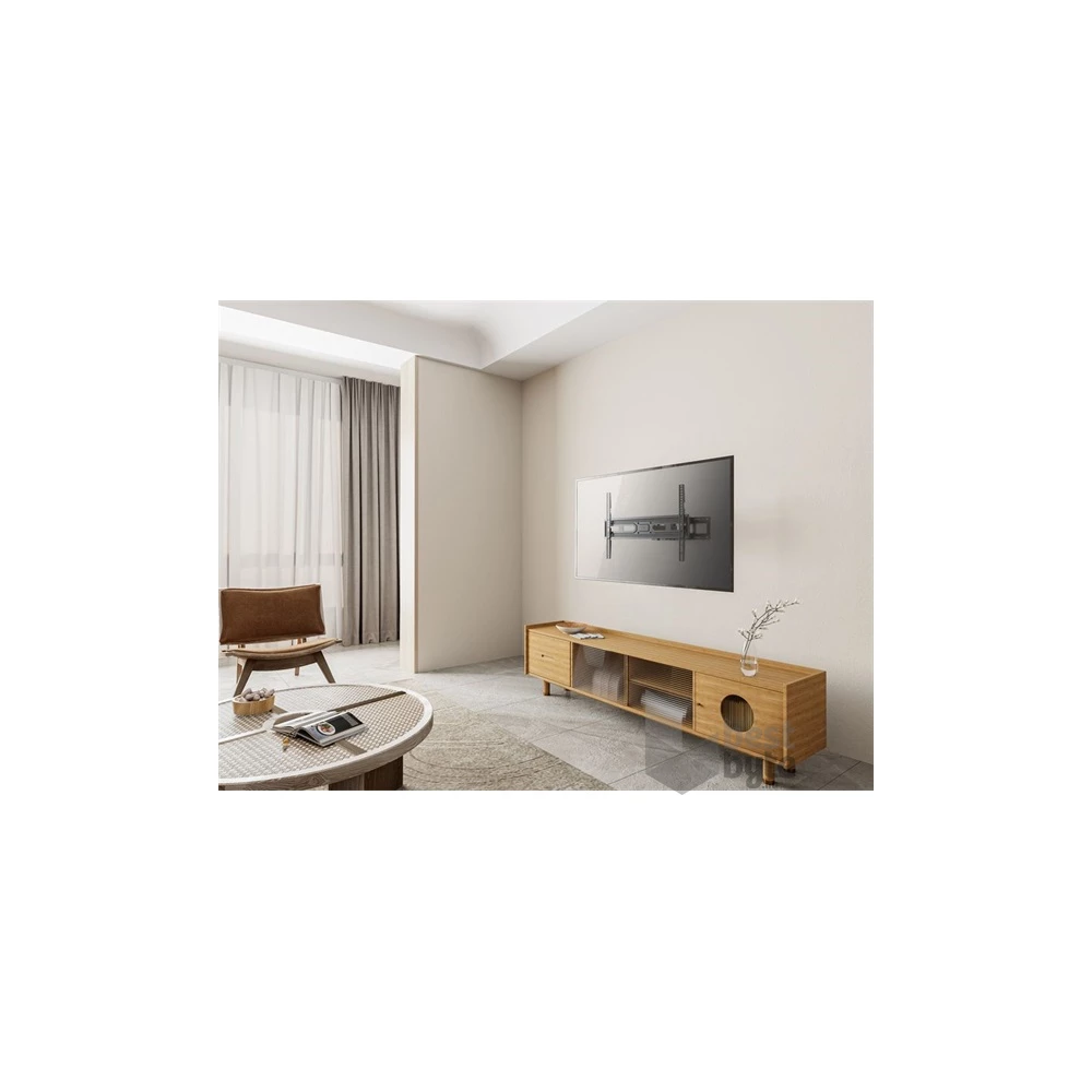 Equip 650337 37"-80", Max.: 40kg, dönthető, forgatható, fekete fali TV konzol