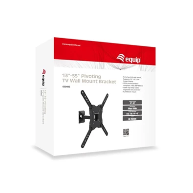 Equip 650406 23"-55"dönthető, forgatható, kihúzható fekete fali TV konzol
