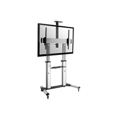 Equip 650605 60"-100" álló, dönthető, gurulós fekete/ezüst TV állvány