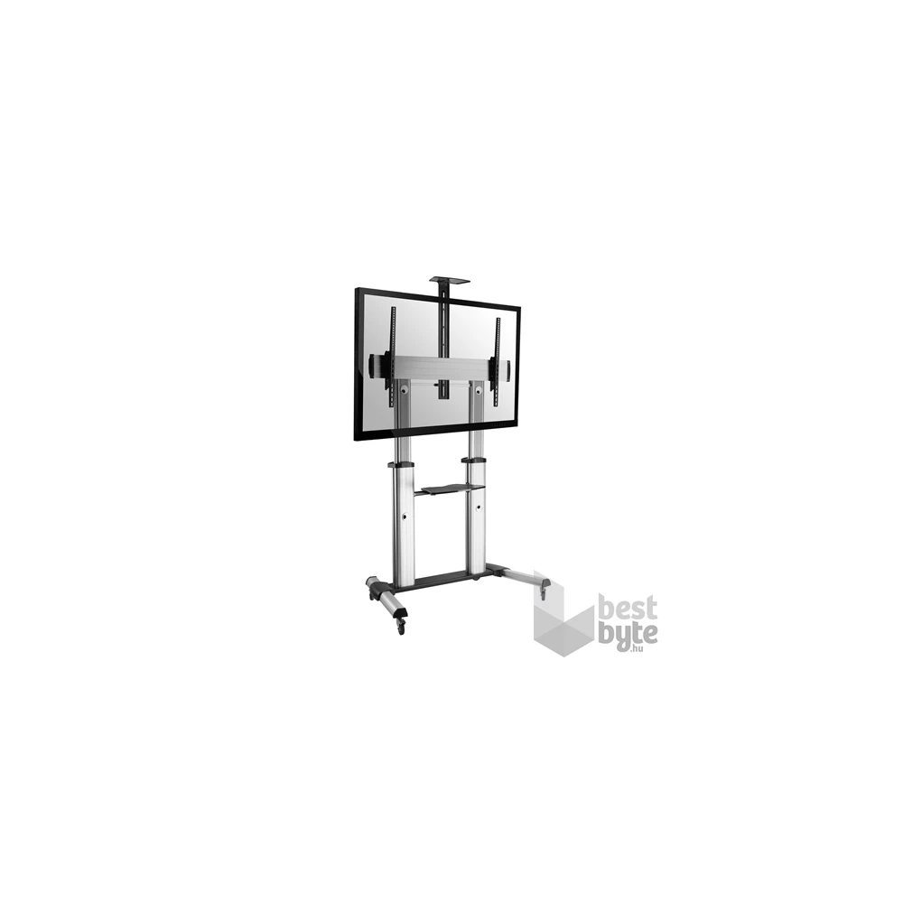 Equip 650605 60"-100" álló, dönthető, gurulós fekete/ezüst TV állvány