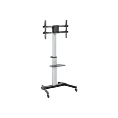 Equip 650630 37"-86" álló, gurulós, forgatható, dönthető fekete TV állvány