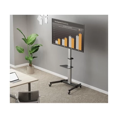 Equip 650630 37"-86" álló, gurulós, forgatható, dönthető fekete TV állvány