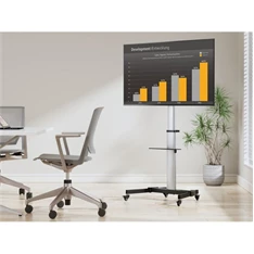 Equip 650630 37"-86" álló, gurulós, forgatható, dönthető fekete TV állvány