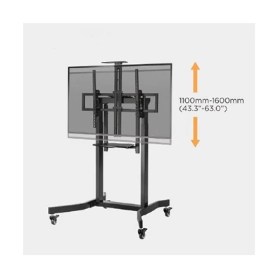 Equip 650633 55"-100" dönthető, állítható magasság motoros fekete gurulós TV állvány