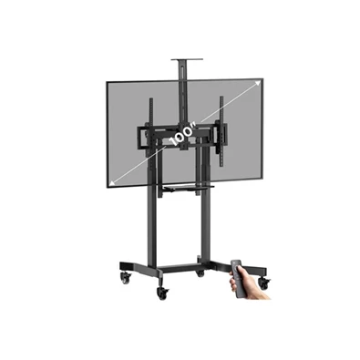 Equip 650633 55"-100" dönthető, állítható magasság motoros fekete gurulós TV állvány