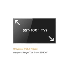 Equip 650633 55"-100" dönthető, állítható magasság motoros fekete gurulós TV állvány