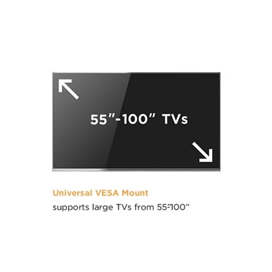 Equip 650633 55"-100" dönthető, állítható magasság motoros fekete gurulós TV állvány