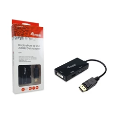 Equip Átalakító - 133441 (DisplayPort to VGA/HDMI/DVI, fekete)