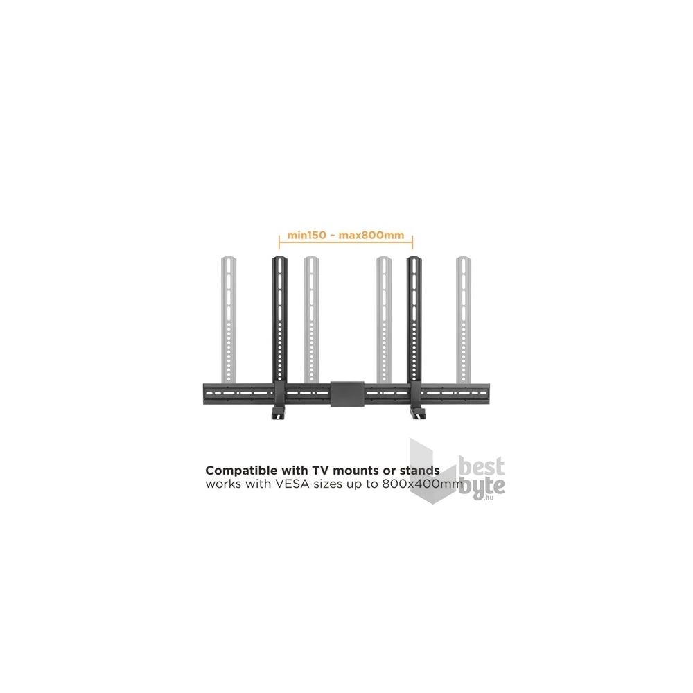 Equip Soundbar fali konzol - 650895 (Támogatott szélesség: 86-155mm, rezgés csökkentés, fekete)