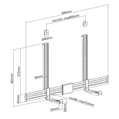 Equip Soundbar fali konzol - 650895 (Támogatott szélesség: 86-155mm, rezgés csökkentés, fekete)