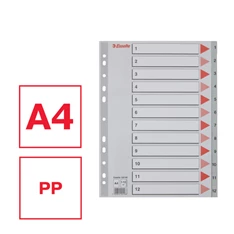 Esselte A4 1-12 műanyag regiszter