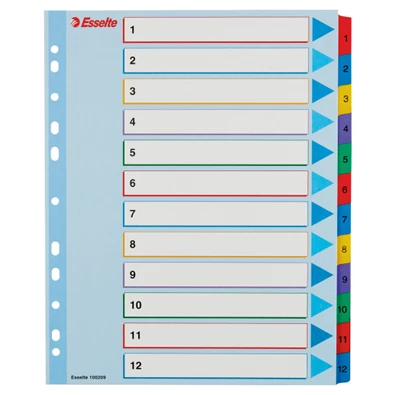 Esselte A4 extra széles 1-12 újraírható regiszter