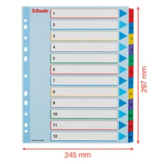 Esselte A4 extra széles 1-12 újraírható regiszter