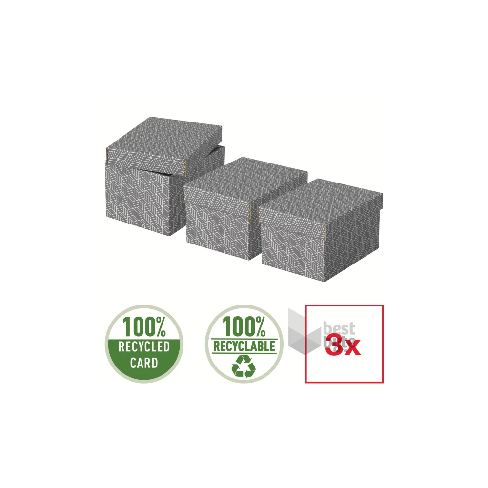 Esselte Home S méret 3db/csomag szürke tárolódoboz