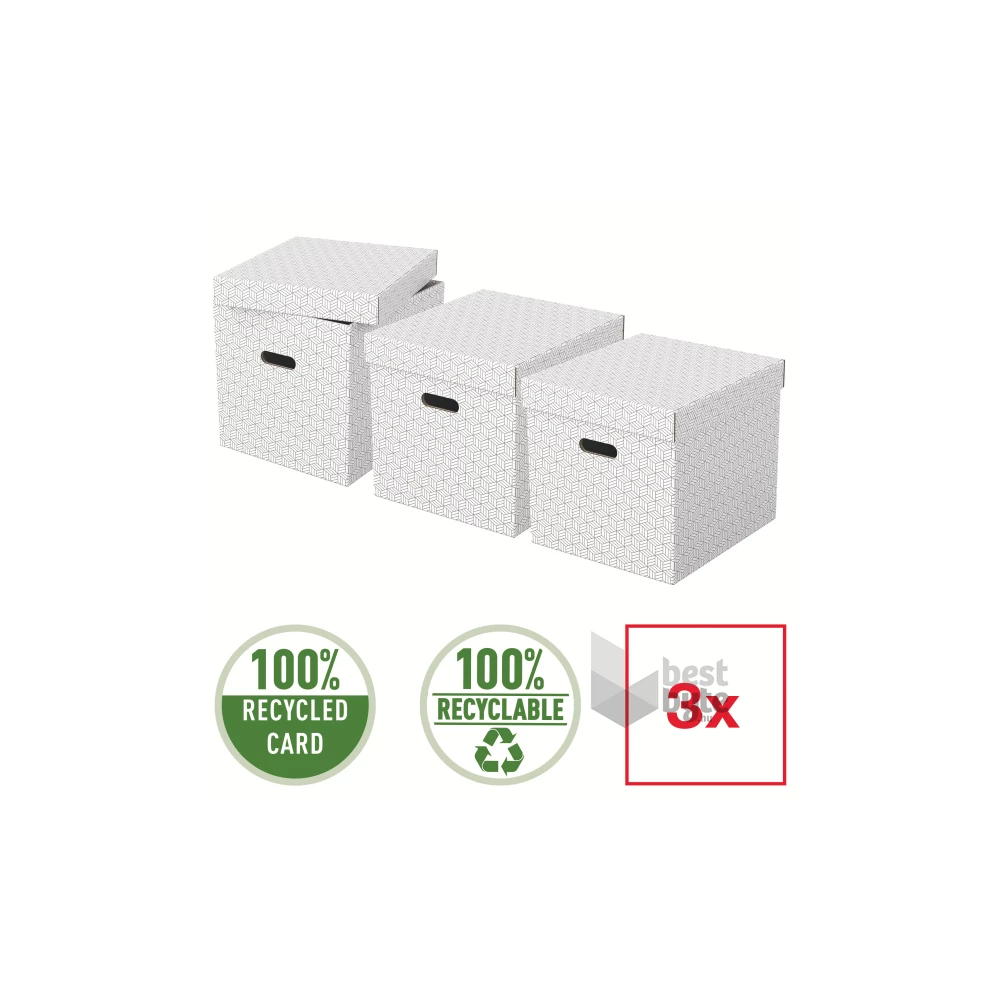 Esselte Home kocka alakú 3db/csomag fehér tárolódoboz