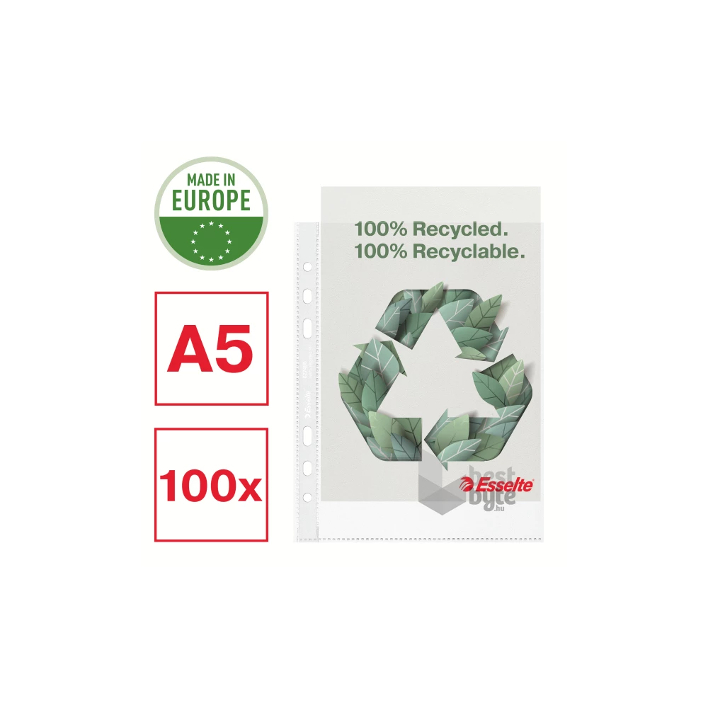 Esselte Recycled A5 narancsos 100db lefűzhető genotherm