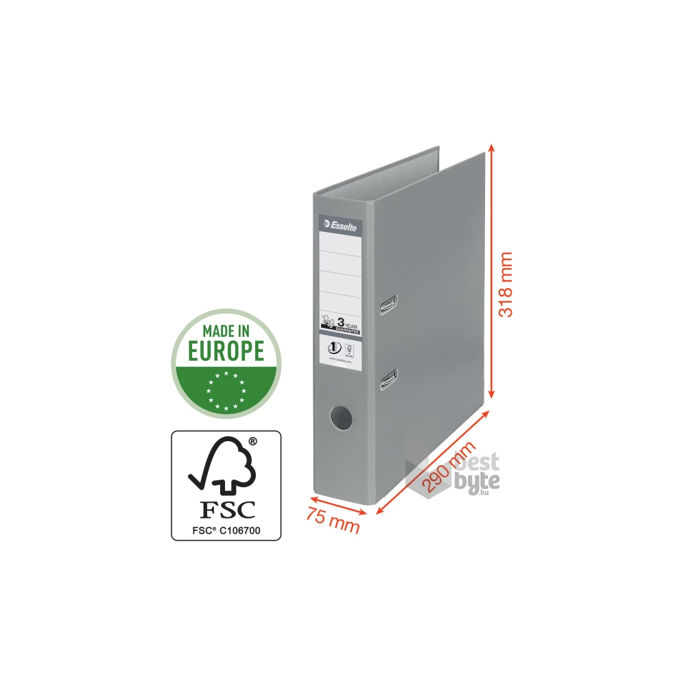 Esselte Standard Vivida A4 7,5cm sárga iratrendező